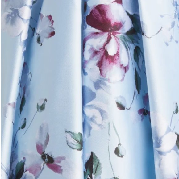 ELIZA J FLORAL PRINT HIGH LOW HEM SKY COMBO DRESS sz 4 - Picture 4 of 5